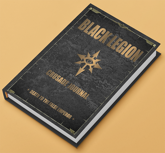 Hardcover version of black armoured warband crusade journal