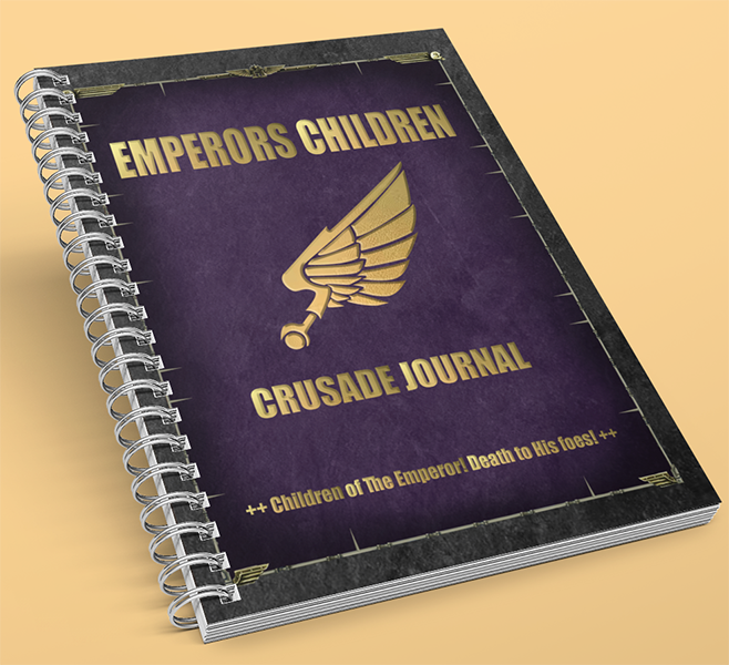 Coilbound crusade campaign journal lying flat for tabletop use